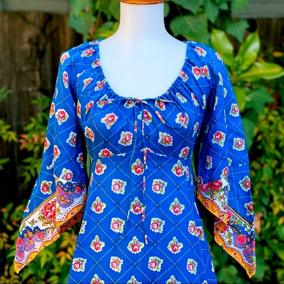 1970's Lanz Originals Handkerchief Maxi Dress - Picture 5 of 8